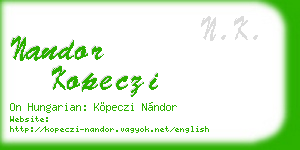 nandor kopeczi business card
